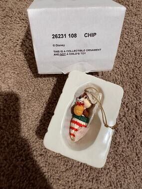 Vintage Disney Grolier Chip Holiday 26231 108 Ornament w/Box